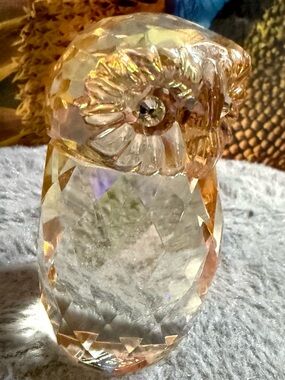 Simon Designs Amber Shimmer Owl Crystal Owl Figurine